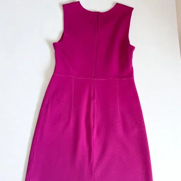 Land's End Hot Pink Crew Neck Sleeveless Sheath Dress Size 6 - Picture 4 of 7